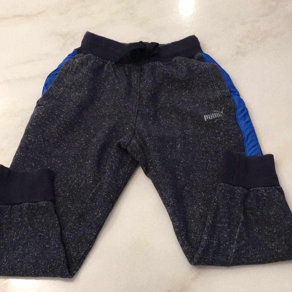 Puma Boys’ Marled Navy Sweatpants-Size Small/8